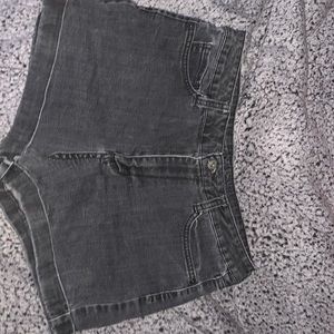 Black jean shorts